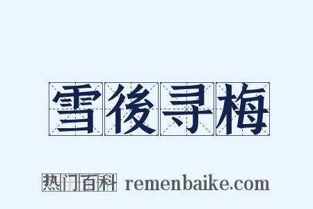雪後寻梅是什么意思的图片